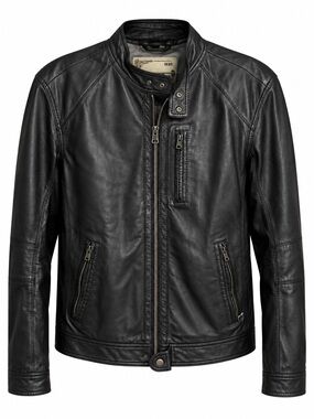 Oakwood The Leather Brand Black Genuine Leather Moto Jacket Size M